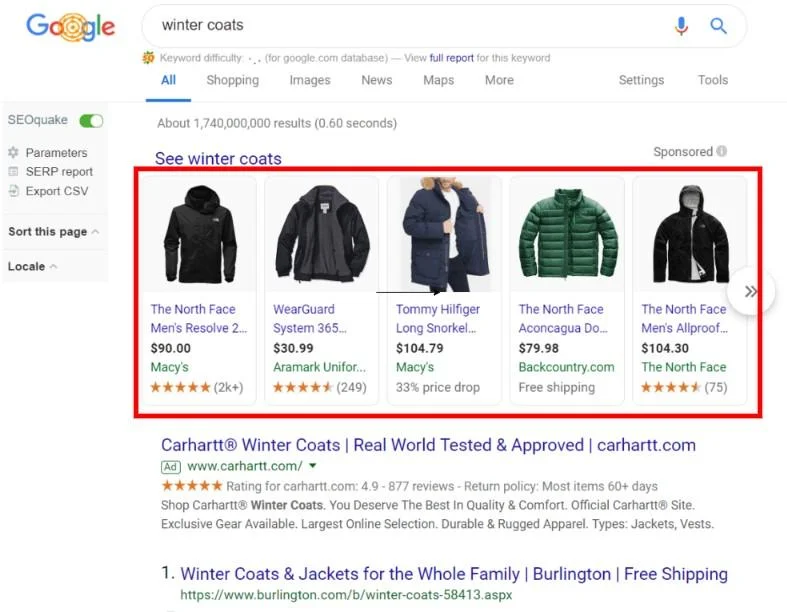 Google Shopping ad