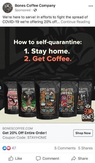 Facebook advertising example