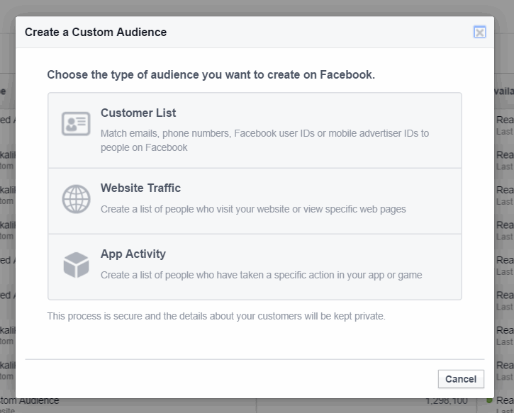 create a facebook custom audience