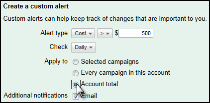 creating adwords custom alerts