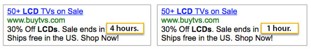 countdowns in ads