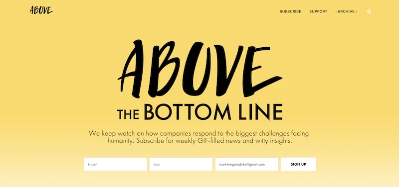 creative newsletter names above the bottom line