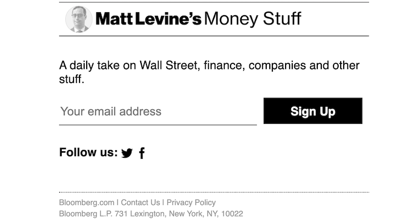 creative newsletter names money stuff