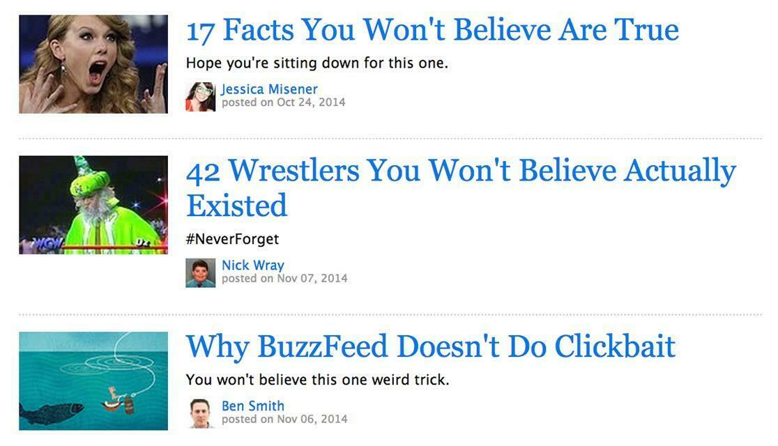 Curiosity gap clickbait headline examples BuzzFeed