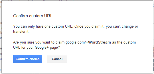 Confirm Google custom url