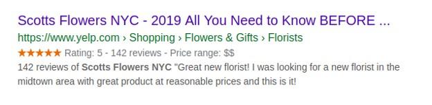customer feedback in Google search ad