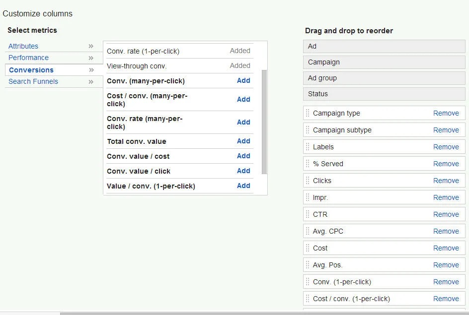 conversion tracking in adwords