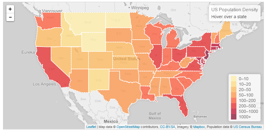 Data visualization tools Leaflet map screenshot