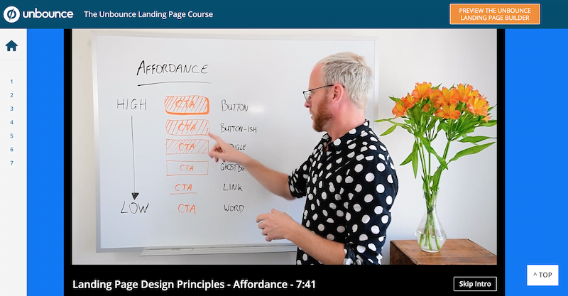 digital marketing skills unbounce landing page course