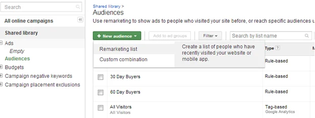 Dynamic Remarketing Audience