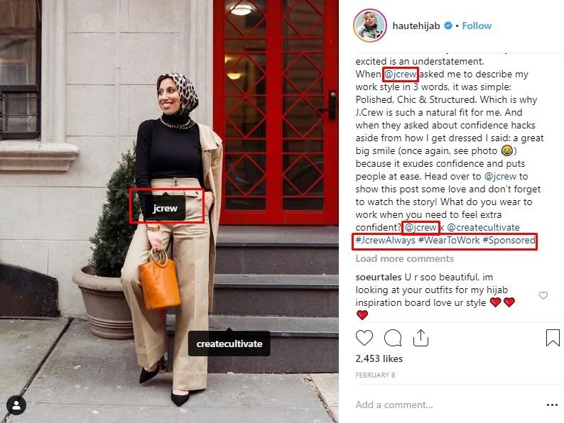 Instagram social media influencer example
