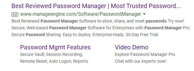 PPC ad with free trial offer