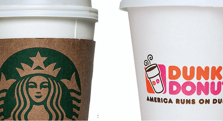 brand strategy-starbucks dunkin donuts cups