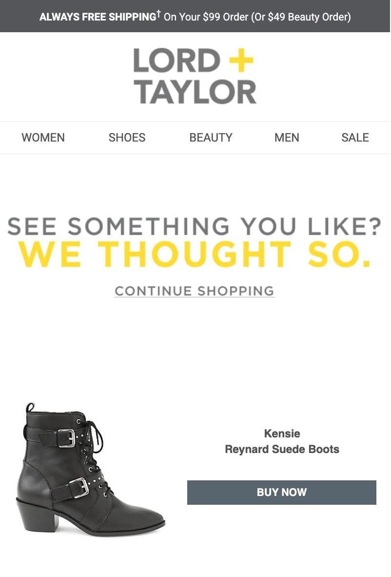 email marketing example from Lord & Taylor