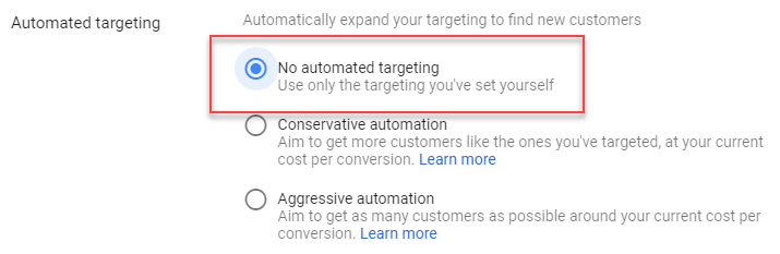 email remarketing gmail ads remove automated targeting