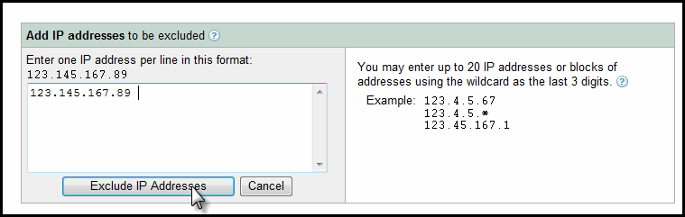 Exclude an IP address