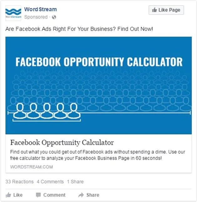 facebook ad value proposition