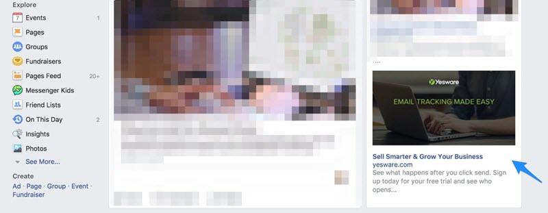facebook ad desktop sidebar placement