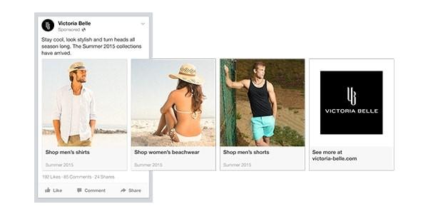 Facebook carousel image ad example