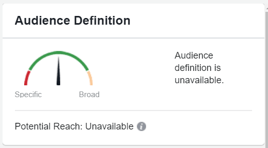 facebook dynamic ad creative audience size gauge