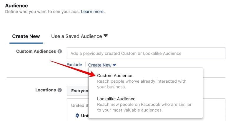 creating a Facebook audience with email list