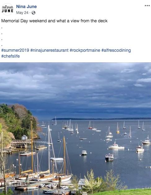 Facebook ad promoting unique waterside dining