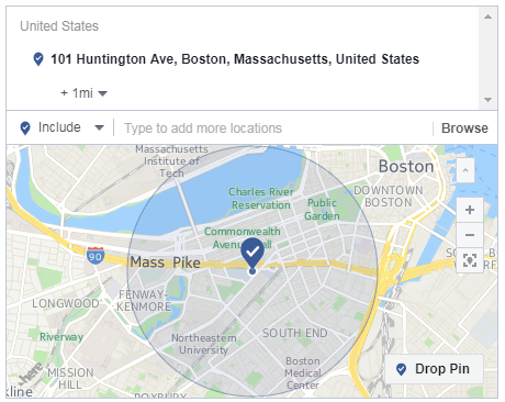 facebook ads one mile targeting radius