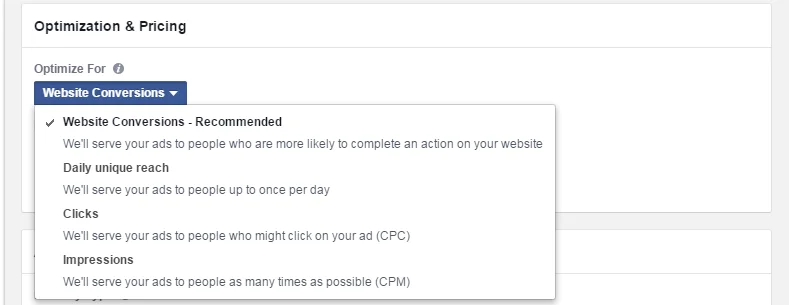 Facebook advertising cost optimization delivery