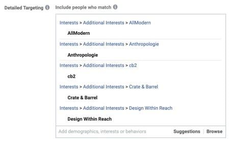 Facebook advertising for small business detailed targeting options