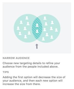 Facebook advertising's narrow audience option