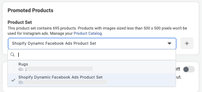 facebook dynamic product ads product sets