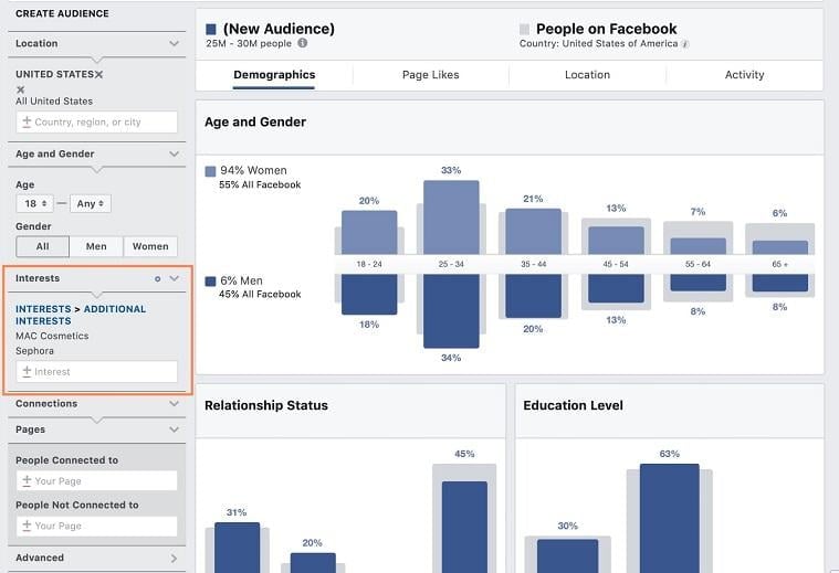 Facebook Audience Insights tool