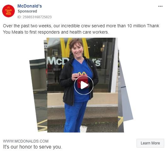 McDonald's Facebook ad