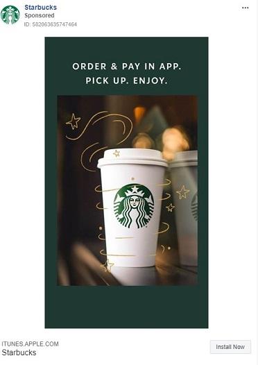 Starbucks Facebook ad