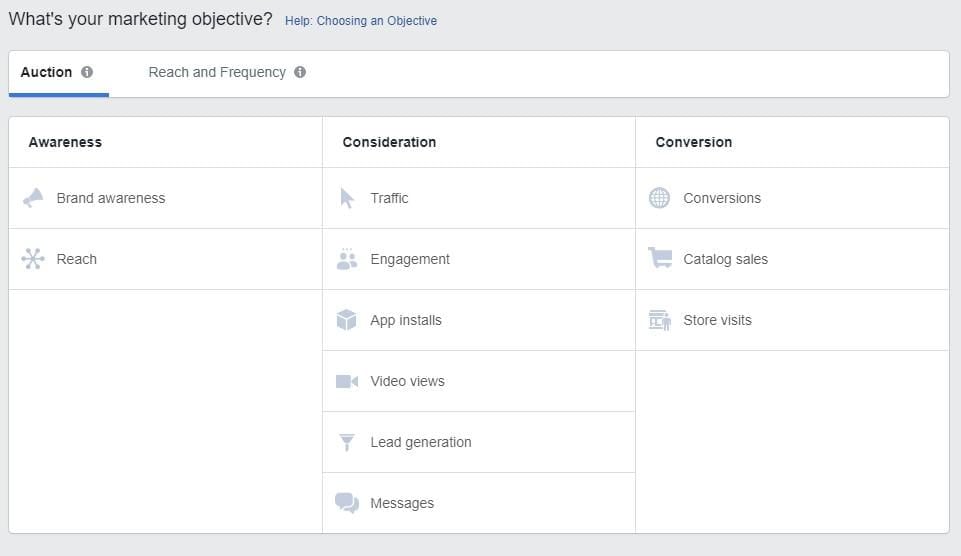 Facebook objectives