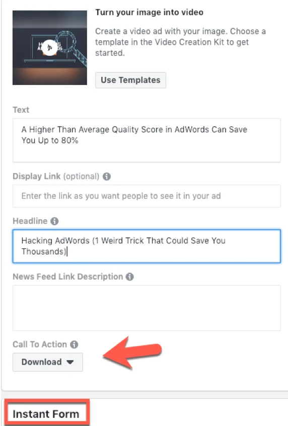 Facebook Lead Ads vs. Landing Pages Lead Ad