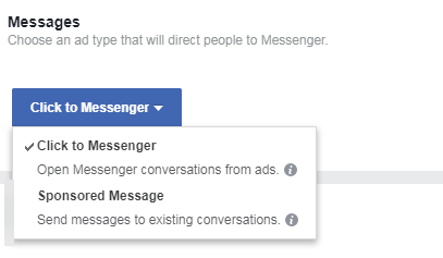 facebook messenger ads varieties illustrated