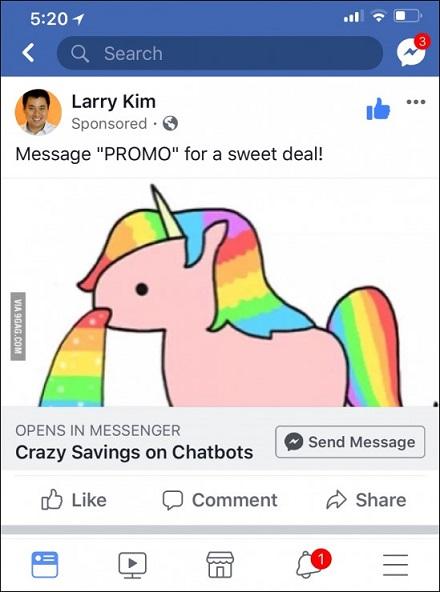 Facebook messenger ad