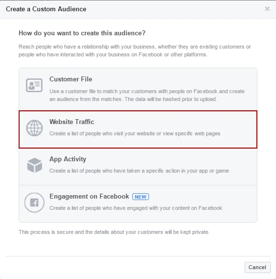 facebook nurture create custom audiences