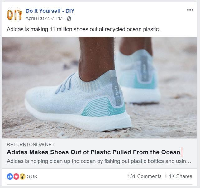 Adidas Facebook post