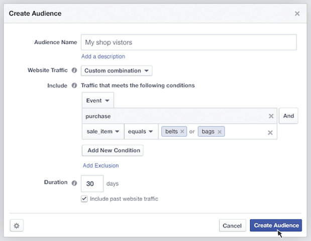 facebook product ad audiences