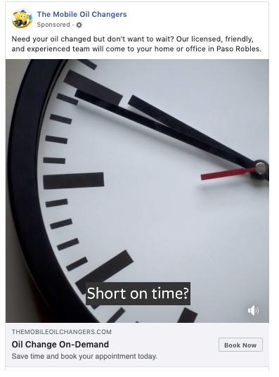Facebook Slideshow Ad with overlay text