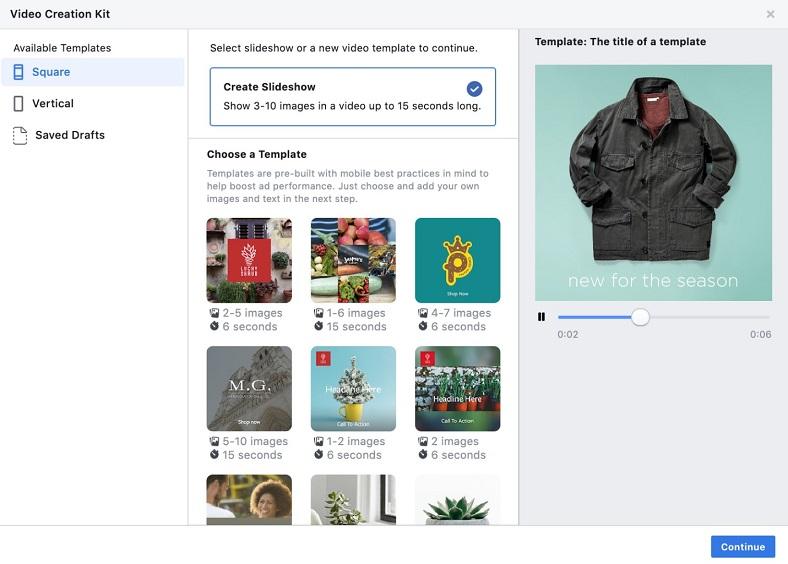 Facebook Slideshow Ad template