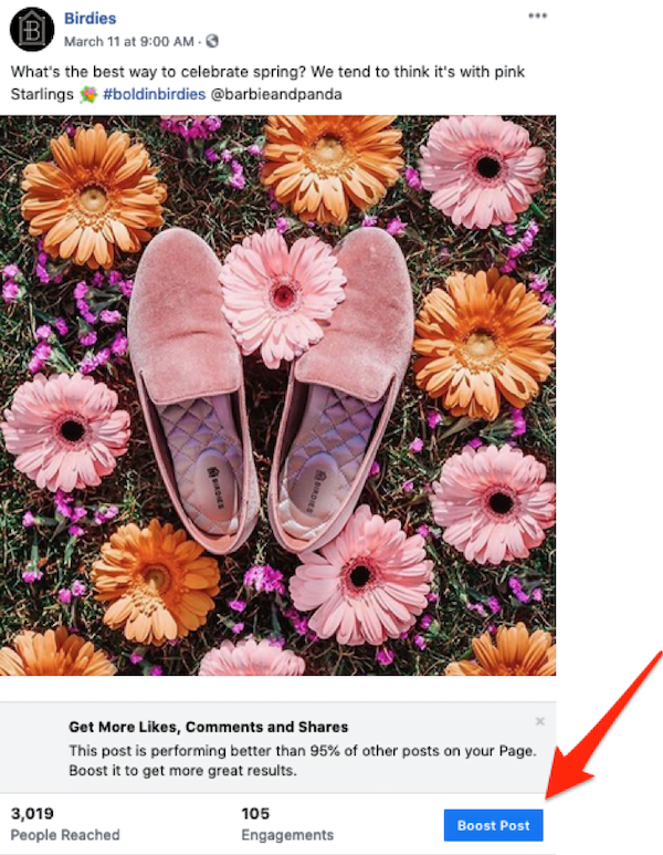 facebook sponsored posts boost post