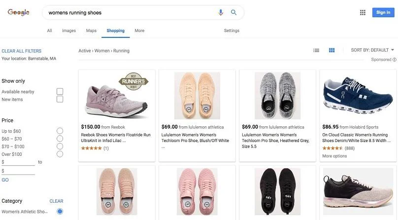 sneaker google shopping network