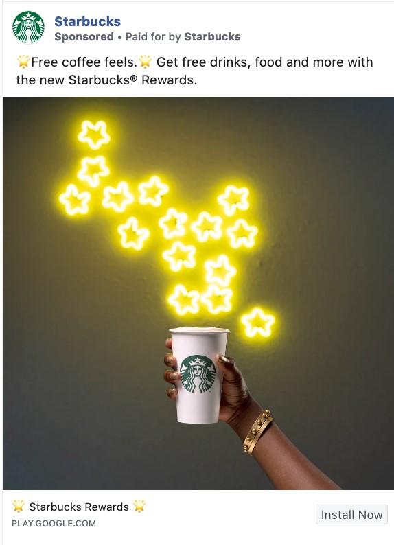 Starbucks Facebook ad