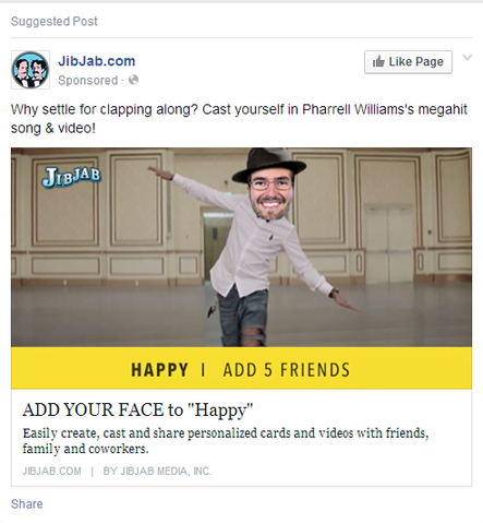facebook landing page ad