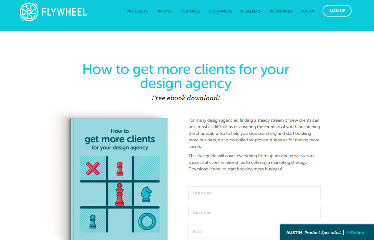 flywheel landing page example