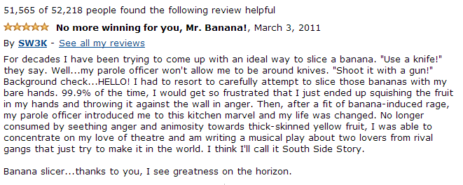 funny amazon review banana slicer