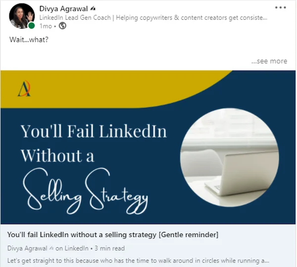 Generate leads linkedin content